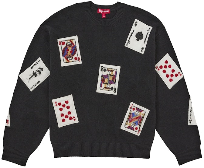 supreme-beaded-cards-sweater-black