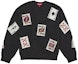 Buy Supreme Suéter Negro con Cuentas y Tarjetas