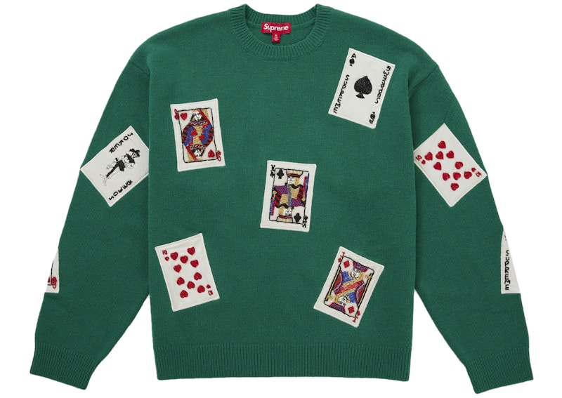 Supreme Beaded Cards Sweater Green