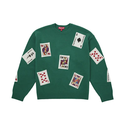 Supreme Beaded Cards Sweater Green