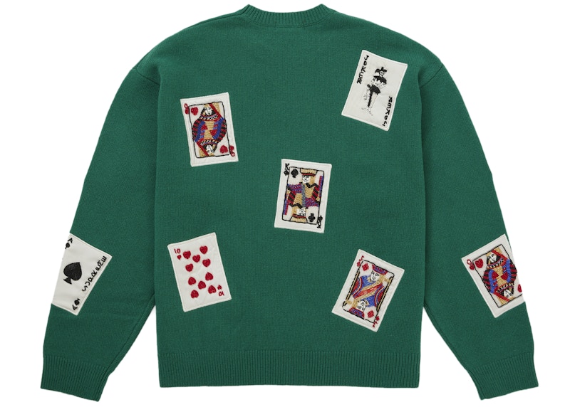 Supreme Beaded Cards Sweater Green 圖 2