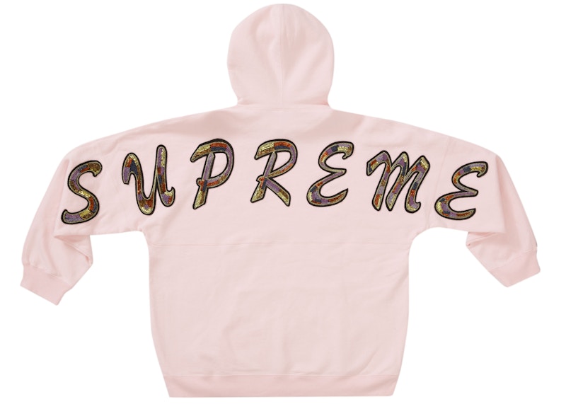 Supreme Beaded Hooded Sweatshirt 'Light Pink'