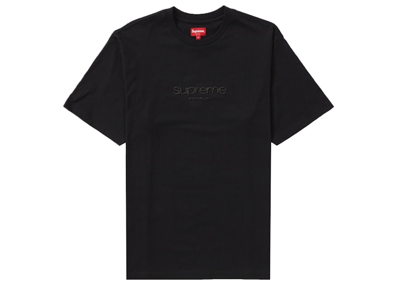 Buy Supreme Beaded Logo Baju Hitam Lengan Pendek