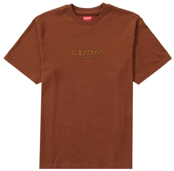 supreme-beaded-logo-s-s-top-brown