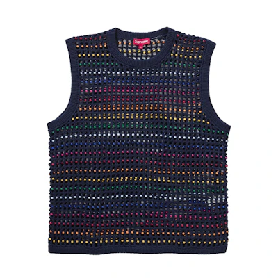 Supreme Beaded Sweater Vest Navy