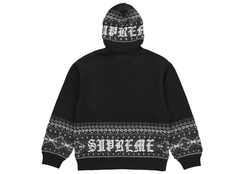 Supreme Beaded Zip Up Hooded Sweater Black 圖 2