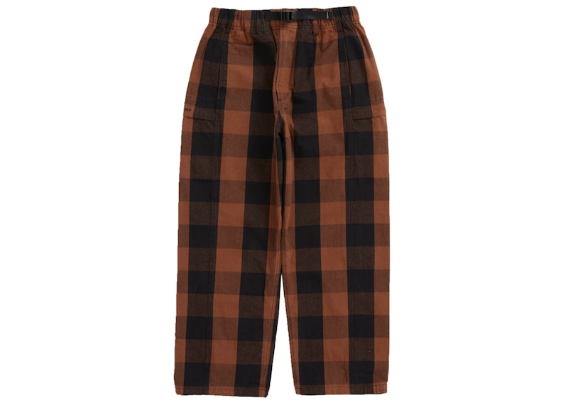 Supreme Belted Trail Pant Brown Plaid