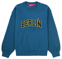 Supreme Berlin Shop Small Box Crewneck Blue Supreme Berlin Shop Small Box Crewneck Blue
