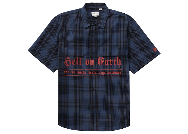 Supreme Bernadette Corporation S/S Work Shirt Navy Plaid