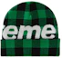 Order Supreme Topi Kupluk Logo Besar (FW20) Plaid Hijau