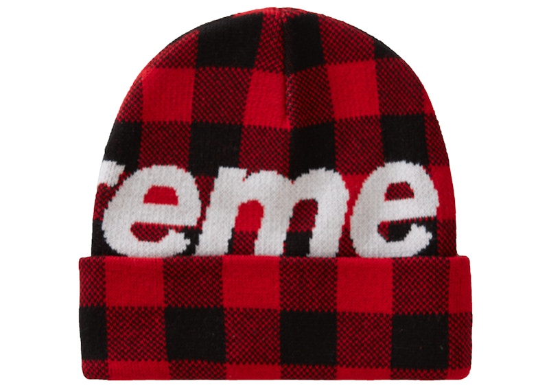 Order Supreme 大 Logo 红色格纹针织帽 (FW20)