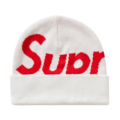 Supreme Big Logo Beanie (FW20) White
