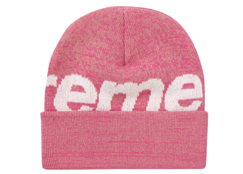 Order Supreme Topi Beanie Logo Besar Magenta Static (FW21)