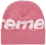 Order Supreme Topi Beanie Logo Besar Magenta Static (FW21)