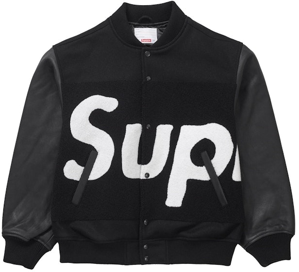 supreme-big-logo-chenille-varsity-jacket-black