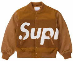 Supreme Big Logo Chenille Varsity Jacket Mustard Supreme Big Logo Chenille Varsity Jacket Mustard