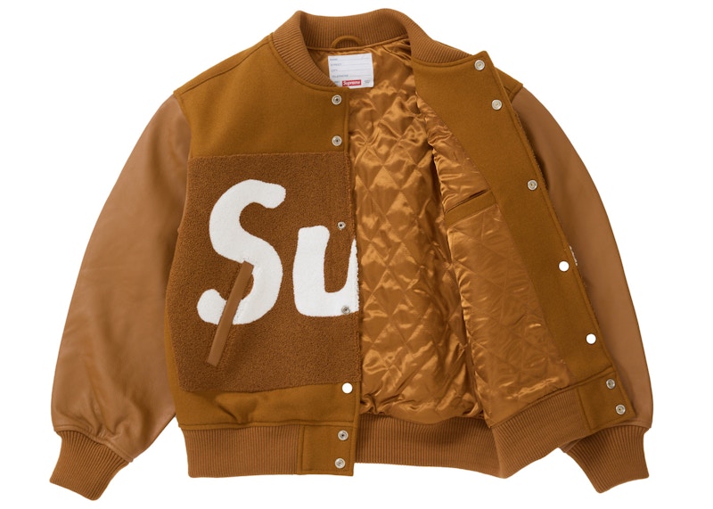 Order 슈프림 빅 로고 셔닐 바시티 재킷 머스터드