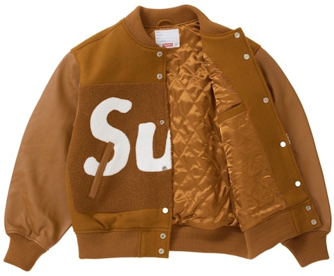 슈프림 빅 로고 셔닐 바시티 재킷 머스터드 Order 슈프림 빅 로고 셔닐 바시티 재킷 머스터드