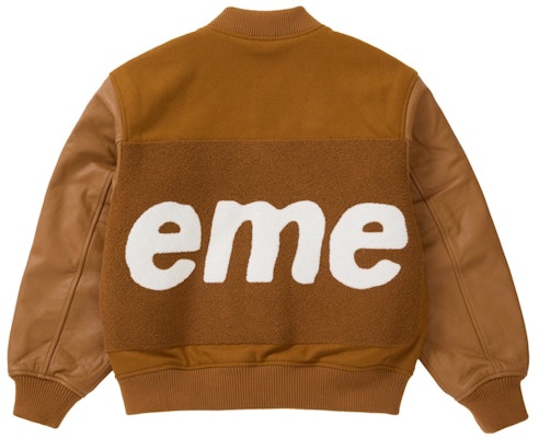 슈프림 빅 로고 셔닐 바시티 재킷 머스터드 Lookbook 슈프림 빅 로고 셔닐 바시티 재킷 머스터드