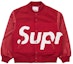 Buy Supreme 大标志立绒字母红色棒球夹克