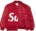 Order Supreme 大标志立绒字母红色棒球夹克