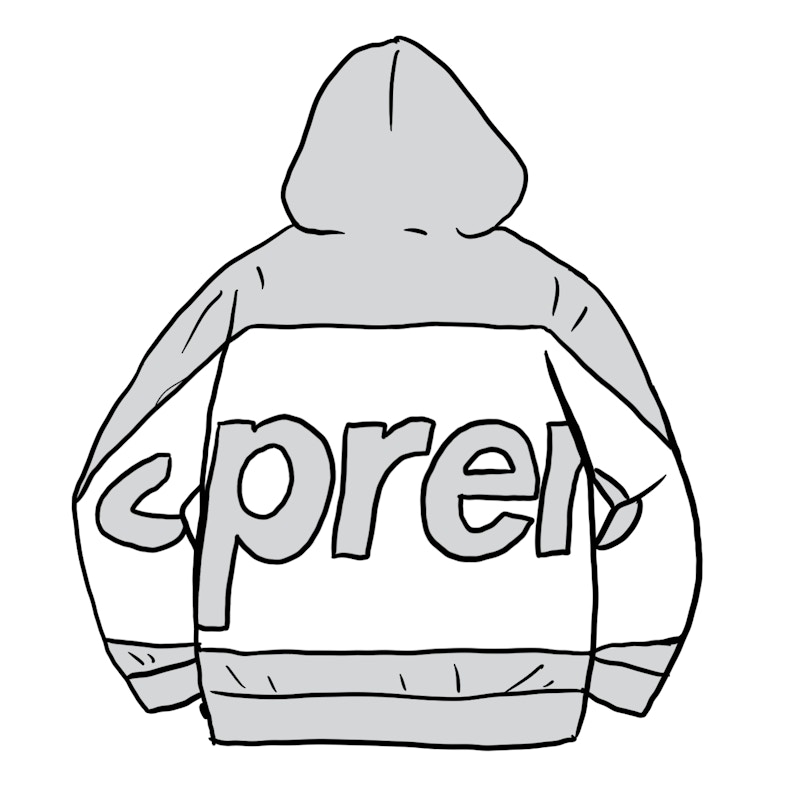 Supreme Big Logo Hooded Sweatshirt Heather Grey