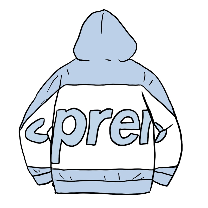 Buy Supreme Hoodie Logo Besar Biru Muda