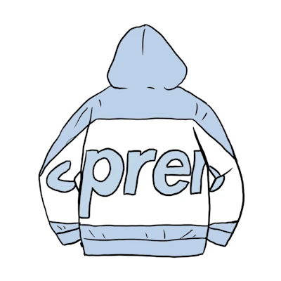 Supreme Big Logo Hooded Sweatshirt Light Blue