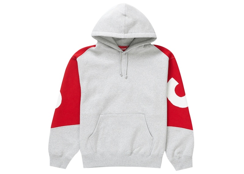 Buy Supreme Big Logo Jaket Hoodie Rajut Abu-Abu Heather