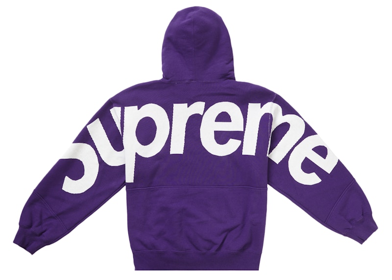 Supreme Big Logo Jacquard Hooded Sweatshirt Purple 圖 2