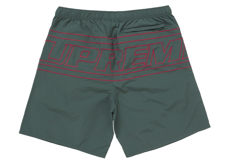 Order Supreme 大標誌尼龍短褲 綠色