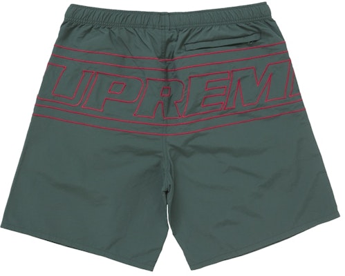 Supreme 大標誌尼龍短褲 綠色 Order Supreme 大標誌尼龍短褲 綠色