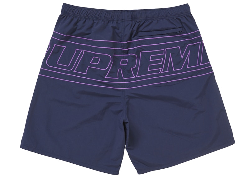 Order 슈프림 빅 로고 나일론 숏 네이비