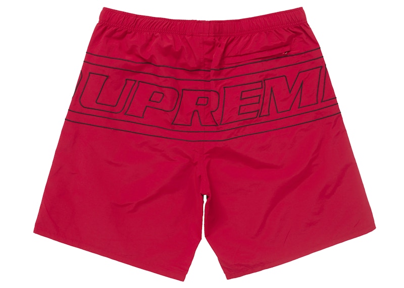 Order Supreme 大Logo尼龍短褲 紅色