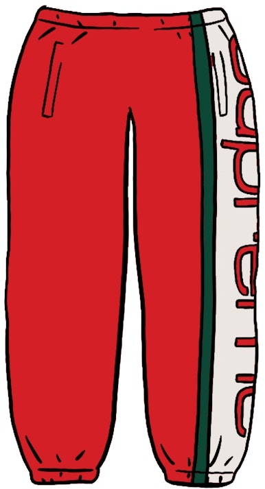 supreme-big-logo-paneled-sweatpant-red