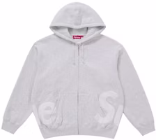 Supreme Big Logo Zip Up Hooded Sweatshirt Ash Grey Supreme Big Logo Zip Up Hooded Sweatshirt Ash Grey