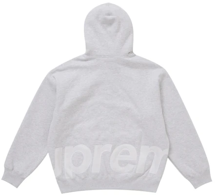 Supreme Big Logo Zip Up Hooded Sweatshirt Ash Grey Order Supreme Big Logo Zip Up Hooded Sweatshirt Ash Grey