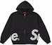 Buy Supreme 大logo拉链连帽卫衣 黑色