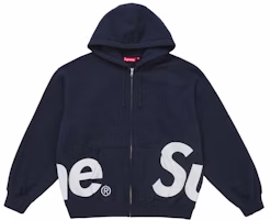 Supreme Big Logo Zip Up Hooded Sweatshirt Navy Supreme Big Logo Zip Up Hooded Sweatshirt Navy