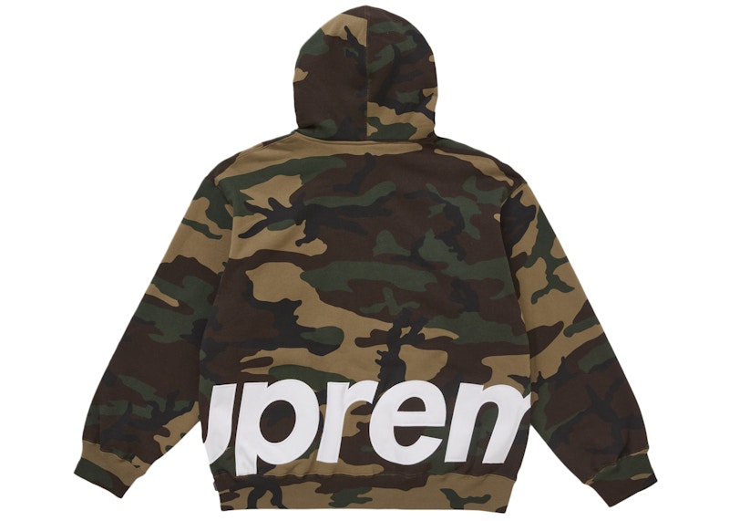 Order Supreme Big Logo Zip Up Hoodie Woodland Camo Sweatshirt