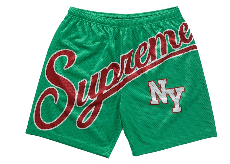 Supreme Big Script Mesh Short Green