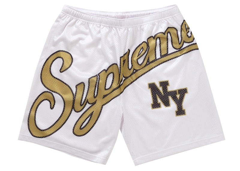 Supreme Big Script Mesh Short White