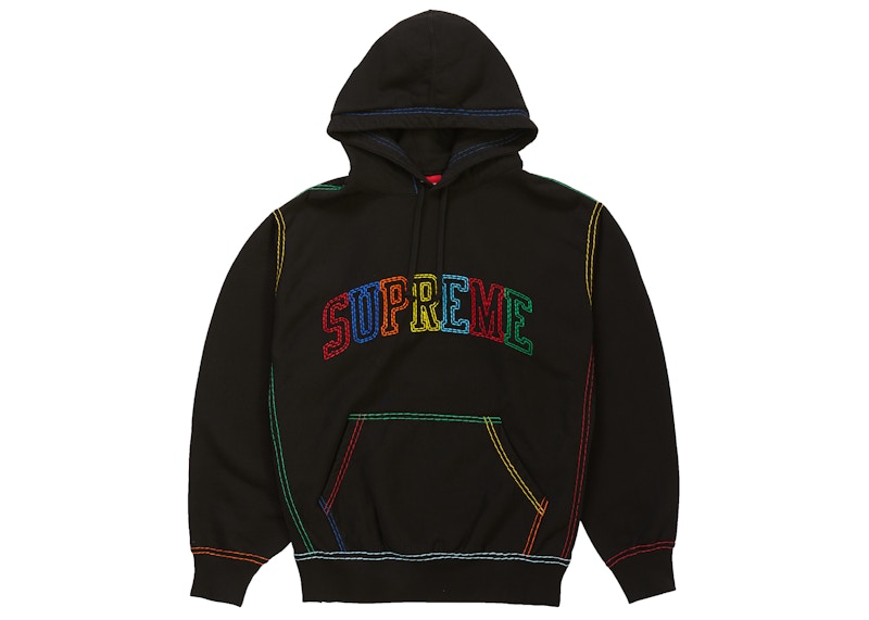 Supreme Big Stitch Hoodie Black