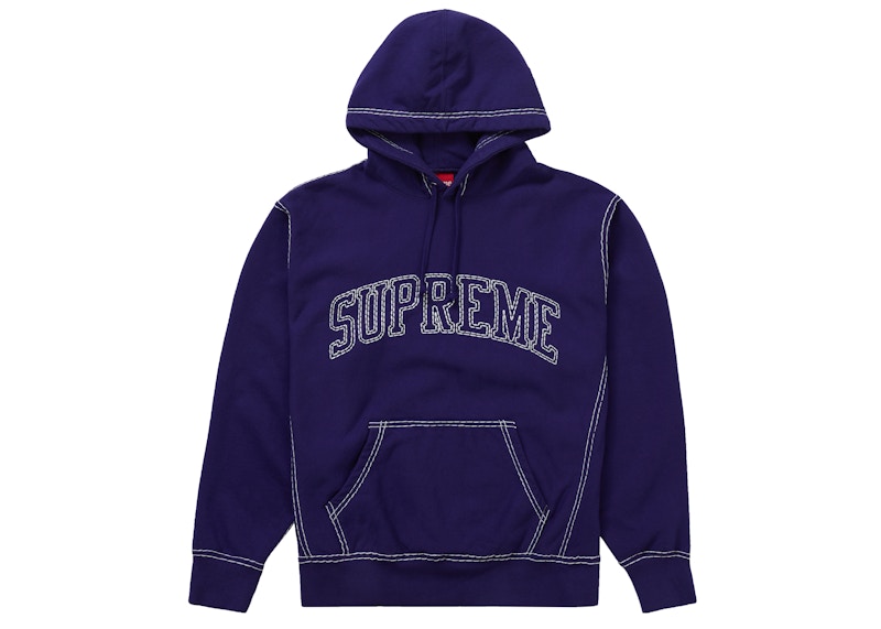 Buy Supreme Big Stitch Baju Sejuk Berpenutup Kepala Royal Gelap