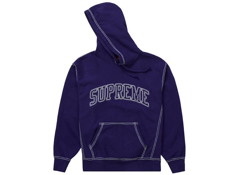Supreme Big Stitch Hooded Sweatshirt Dark Royal 圖 2