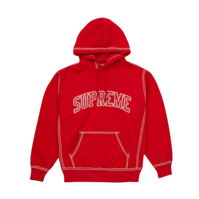 Supreme Big Stitch Hooded Sweatshirt Red
