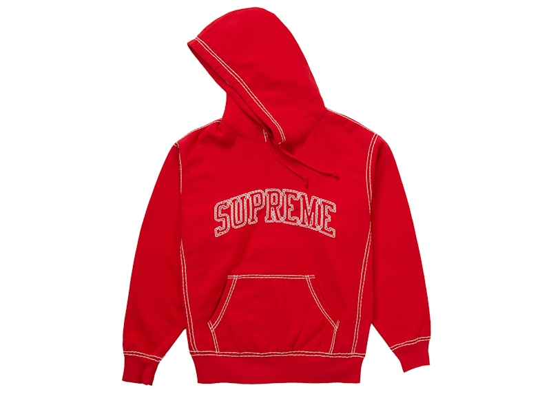 Supreme Big Stitch Hooded Sweatshirt Red 圖 2