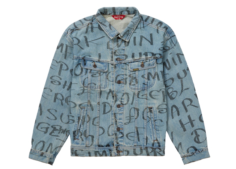 Supreme Black Ark Denim Trucker Jacket Blue