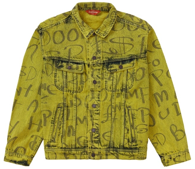 supreme-black-ark-denim-trucker-jacket-fluorescent-yellow