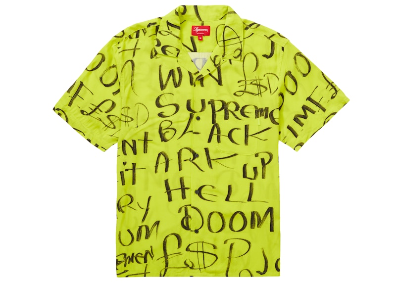 Supreme Black Ark Rayon S/S Shirt Fluorescent Yellow